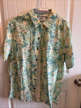Men’s Jetty Mint Green Floral Short-Sleeve Button-Down Shirt - XL